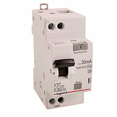 Выключатель автоматический дифференциального тока (АВДТ) Legrand RX3 20А 30мА AC 1П+Н 6ка