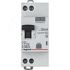 Выключатель автоматический дифференциального тока (АВДТ) Legrand RX3 25А 30мА AC 1П+Н6кА