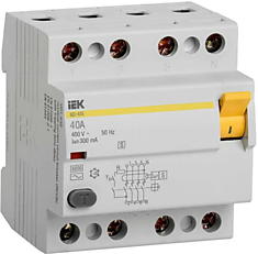 Выключатель дифференциального тока (УЗО) ВД1-63 AC (УЗО) 4п 40А 300мА (IEK)