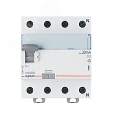 Выключатель дифференциального тока (УЗО) 4п 25А 30мА TX3 АC (Legrand)